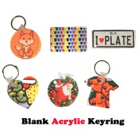 Blank Acrylic Keyring for Sublimation Heat Transfer Printing Blank Acrylic Keyring for Sublimation Heat Transfer Printing