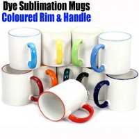 Colour Rim and Handle MUGS 11oz with gift box DYE SUBLIMATION- BEST FOR SUBLIMATION INK Colour Rim and Handle MUGS 11oz with gift box DYE SUBLIMATION- BEST FOR SUBLIMATION INK