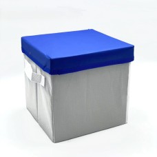 Blank Foldable Polyester Storage Box Container with Blue Lid for Sublimation Heat Press Blank Foldable Polyester Storage Box Container with Blue Lid for Sublimation Heat Press