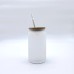Matt Color Glass Milk Jug Jar with Bamboo Lid and Straw for Dye Sublimation 