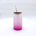 Matt Color Glass Milk Jug Jar with Bamboo Lid and Straw for Dye Sublimation 