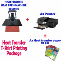 HEAT PRESS 40x60 cm + A3 Printer + T Shirt Heat Transfer paper, T Shirt Printing Package HEAT PRESS 40x60 cm + A3 Printer + T Shirt Heat Transfer paper, T Shirt Printing Package