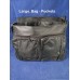 Black Shoulder Bag with white polyester Large 37x28cm Black Shoulder Bag with white polyester Large 37x28cm