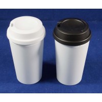 Blank Sublimation polymer Coffee Double Wall Tumblers sippy lids 3D Sublimation tapered Mug 380ml Blank Sublimation polymer Coffee Double Wall Tumblers sippy lids 3D Sublimation tapered Mug 380ml