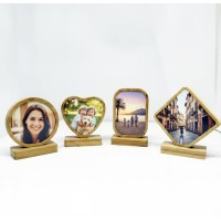 Bamboo Desktop Photo Frame with Magnetic Base for Sublimation Printing Heat Pressing Bamboo Desktop Photo Frame with Magnetic Base for Sublimation Printing Heat Pressing