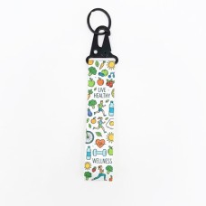 Blank Polyester Key Chain with Metal Ring and Carabiner for Sublimation Printing Heat Pressing