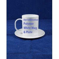 Polymer Plastic WHITE Mug & Saucer(15cm) Set BEST FOR SUBLIMATION INK Polymer Plastic WHITE Mug & Saucer(15cm) Set BEST FOR SUBLIMATION INK