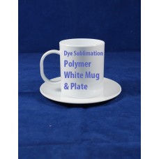 Polymer Plastic WHITE Mug & Saucer(15cm) Set BEST FOR SUBLIMATION INK Polymer Plastic WHITE Mug & Saucer(15cm) Set BEST FOR SUBLIMATION INK