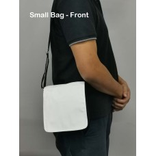 Black Shoulder Bag with white polyester Small 21x19cm