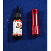UV Glue 30ml with UV torch for Glass, Crystal UV Glue 30ml with UV torch for Glass, Crystal