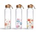 Frosted Glass Drink Water Bottle 700ml with Bamboo Lid for Sublimation Frosted Glass Drink Water Bottle 700ml with Bamboo Lid for Sublimation