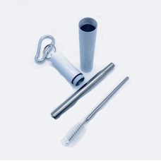 Sublimation Collapsible Stainless Steel Straw with Carabiner Clip Case and Brush Set Sublimation Collapsible Stainless Steel Straw with Carabiner Clip Case and Brush Set