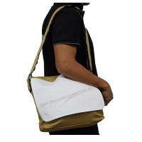 Canvas Shoulder Bag with white polyester for dye sublimation heat transfer press printing Canvas Shoulder Bag with white polyester for dye sublimation heat transfer press printing