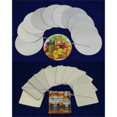 BLANK 50pcs SQUARE/ROUND DRINKS COASTERS FOR SUBLIMATION ink printing, heat press BLANK 50pcs SQUARE/ROUND DRINKS COASTERS FOR SUBLIMATION ink printing, heat press