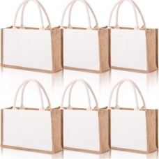 Linen Canvas Shopping JUTE TOTE Bag dye sublimation heat transfer press