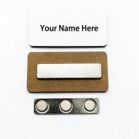 Blank MDF Name Tag Sign Badge with Magnetic Plate for Sublimation Heat Transfer Printing Blank MDF Name Tag Sign Badge with Magnetic Plate for Sublimation Heat Transfer Printing
