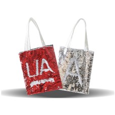 Sequin Linen Shoulder Tote Shopping Bag for dye sublimation heat transfer press printing 