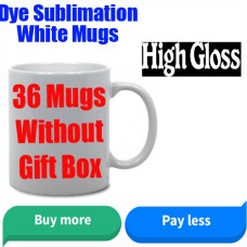 WHITE MUGS 36 PCS Dish Washer Safe for heat press sublimation ink -- without gift box WHITE MUGS 36 PCS Dish Washer Safe for heat press sublimation ink -- without gift box