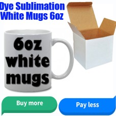 WHITE MUGS 6oz with gift box, DYE SUBLIMATION INK heat press WHITE MUGS 6oz with gift box, DYE SUBLIMATION INK heat press