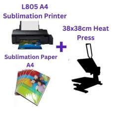 Epson L805 A4 SUBLIMATION Printer + Sublimation Paper A4 + 38X38CM HEAT PRESS Epson L805 A4 SUBLIMATION Printer + Sublimation Paper A4 + 38X38CM HEAT PRESS
