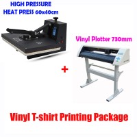 Vinyl T shirt printing package, Plotter 730mm + HEAT PRESS 40x60cm Vinyl T shirt printing package, Plotter 730mm + HEAT PRESS 40x60cm
